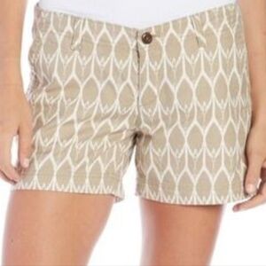 The North Face Maywood Tan and Cream Ikat Linen Blend Women's Shorts Sz 12